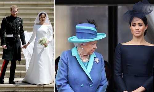 Queen voiced 'surprise' that divorcee Duchess Meghan wanted to wear a PURE WHITE wedding dress - and also ticked her off for chastising kitchen worker who was preparing special menu, KATIE NICHOLL's bombshell book claims