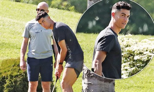 Cristiano Ronaldo unwinds with a game of golf as he prepares for pre-season break following the devastating death of his newborn son