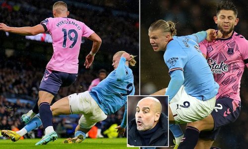 I told him to be careful and he reacted well': Pep Guardiola reveals he  warned Erling Haaland not to get sent off after the Man City striker was  booked for a lunge