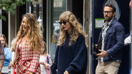 Taylor Swift is seen arriving to the star-studded 7th birthday party for Blake Lively and Ryan Reynolds' daughter Inez in NYC - also attended by Gigi Hadid, Bradley Cooper and Emily Blunt!