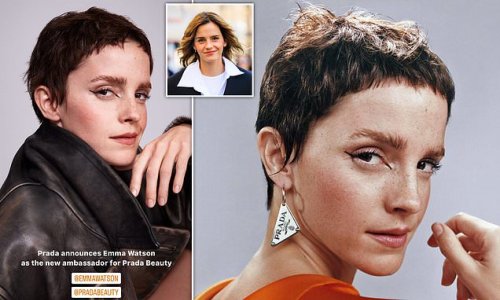 Emma Watson revives her iconic pixie cut as she becomes the new face of Prada Beauty and praises 'femininity that challenges conventions