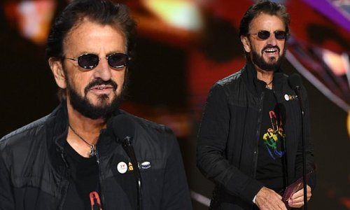 Ringo Starr, 80, looks incredibly youthful as he makes surprise appearance at Grammys to present Record of the Year