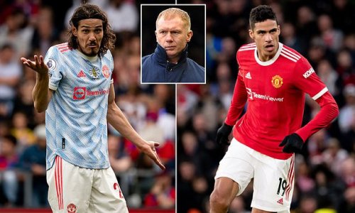 Paul Scholes brands Edinson Cavani a 'DISGRACE' after he 'hardly ever played' for Manchester United this season with the Uruguayan on his way out of Old Trafford... and claims under-par Raphael Varane 'got away with it'
