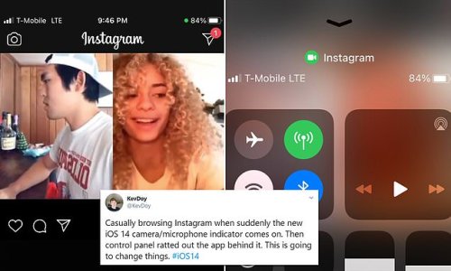 Is Instagram SPYING on its users? Apple's iOS 14 warns customer that the Facebook-owned app was accessing their iPhone camera even when not in use - but the company insists it was just a 'bug'
