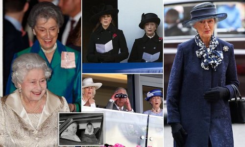 Who is Lady Susan Hussey? Queen Elizabeth II's 'Number One Head Girl' who resigned amid Buckingham Palace race row served the late monarch for 60 years and accompanied her to Prince Philip's funeral