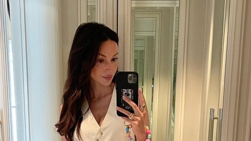 Michelle Keegan shares idyllic snaps from her 'perfect week' with husband Mark Wright and daughter Palma as the tot is gifted with a personalised robe during their luxury hotel stay