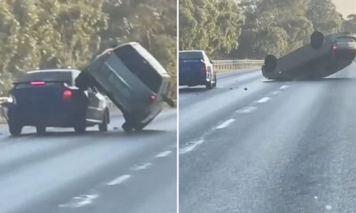 Terrifying Moment Two Cars Smash Into Each Other During Wild Road Rage ...