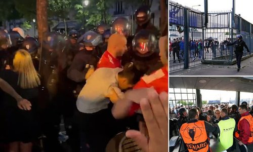 Police say 68 fans were arrested and 174 people 'hurt' after families were PEPPER-SPRAYED amid Champions League Final chaos: Fury as UEFA blames 'ticketless' supporters for carnage - as video shows Liverpool fans being attacked by riot cops