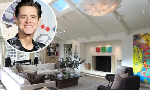 Inside Jim Carrey's secret 'sanctuary': Comedian lists LA estate of 30 YEARS (complete with infrared sauna and tennis court) for a whopping $28.9M after announcing plan to retire from acting at 61
