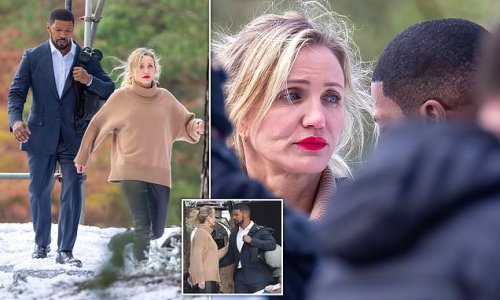 PICTURE EXCLUSIVE: Jamie Foxx is seen on set for the first time since he 'sacked four people' where he is joined by a stressed-looking Cameron Diaz as she shoots for 'her final movie'