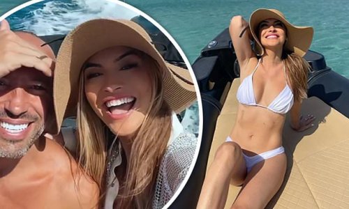 Chrishell Stause, 40, in a white bikini in Italy