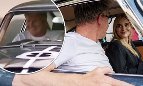 'We love fast cars!' Gordon Ramsay and daughter Holly arrive in style to the Goodwood Festival of Speed in a stylish 1963 Aston Martin worth up to £1.5million