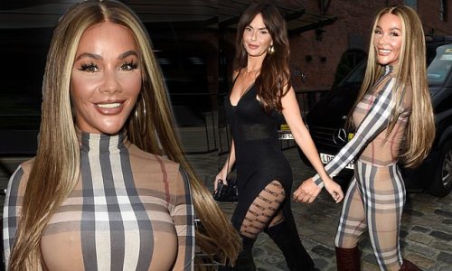 Hollyoaks star Chelsee Healey looks incredible in a Burberry print jumpsuit while Jennifer Metcalfe stuns in a sheer black midi dress as they arrive at Channel 4 party in Liverpool