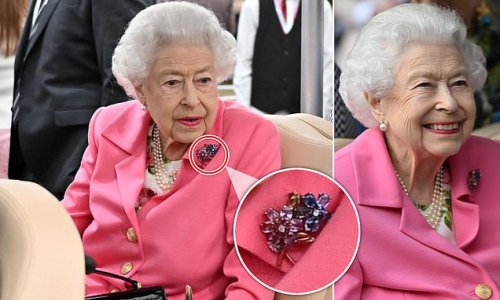 A touching tribute! Queen wore rarely-seen ruby and sapphire flower brooch gifted to her by her parents as she attended Royal Chelsea Flower Show