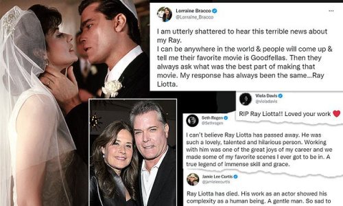 'I am utterly shattered': Ray Liotta's devastated Goodfellas co-star Lorraine Bracco leads tributes as Hollywood reacts to his shock death at age 67