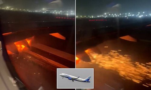 Terrifying Moment Plane's Engine Bursts Into FLAMES During Take-off In ...