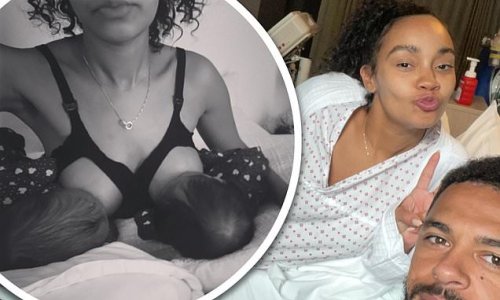 'My life has a whole new meaning!': Leigh-Anne Pinnock shares never-before-seen snaps in labour and breastfeeding as she celebrates her twins' first birthday