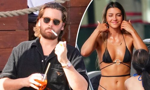 EXCLUSIVE: New romance? Scott Disick, 39, parties with Jake Paul's ex Abby Wetherington, 24, and a bevy of bikini-clad girls... as he enjoys a cigarette and cocktail kicking off July 4th weekend in Miami