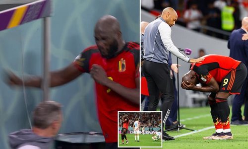 Romelu Lukaku PUNCHES the dugout and storms down the tunnel in tears after he missed three sitters as Belgium crashed out of the World Cup... with Didier Drogba and Alan Shearer sympathising with striker who was 'nowhere near ready' after injury