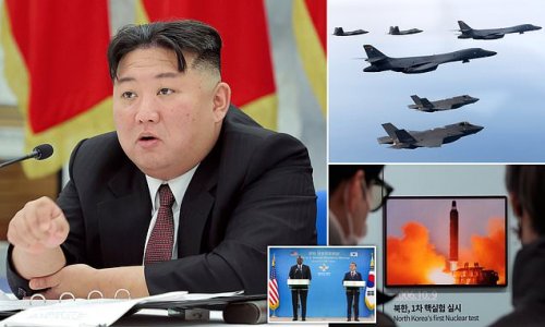 North Korea warns of a 'nuke for nuke, all-out confrontation' as Kim Jong Un rages over latest US-South Korea air drills