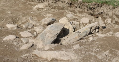 Ancient cist grave which could be thousands of years old found by archaeologists at Gwynedd school site