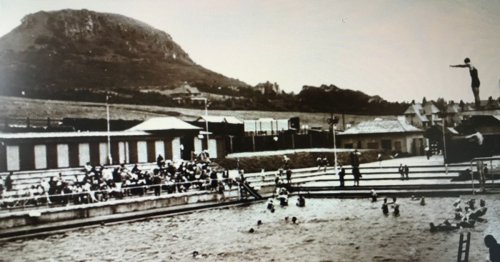 The popular outdoor pool with seating for 10,000 people now lost to history