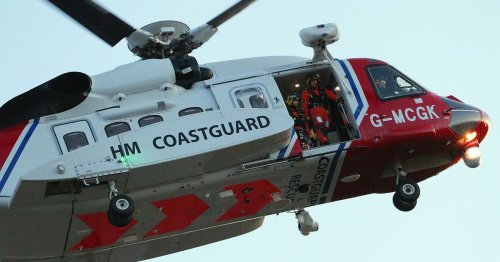 Why search and rescue helicopter was seen hovering off North Wales coast near cargo vessel