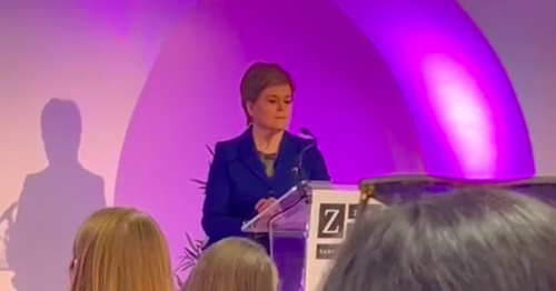 Nicola Sturgeon confronted by protester as First Minister forced to halt speech