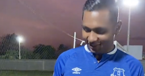 Alfredo Morelos sports Everton shirt as Rangers striker sparks mystery in Colombia kickabout