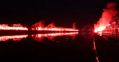 Rangers fans let off hundreds of red flares over River Clyde ahead of historic trophy day