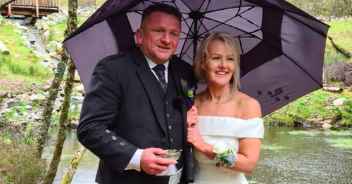 Scots couple and bridesmaids brave wind and rain for munro summit wedding