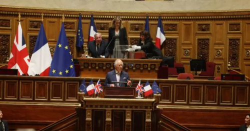 King Charles historic speech in France gets standing ovation as he makes 'nod' to Kate Middleton