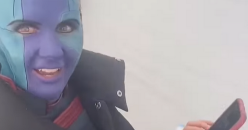 Scots actress Karen Gillan 'busted' listening to bagpipes on Guardians of the Galaxy set