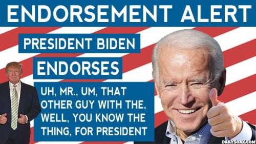 Frustrated With The Horrible Economy, A Lucid Biden Endorses Trump For President
