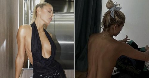 Ex-Barcelona star's WAG strips naked showing off 'sexiest dream' bum tan lines