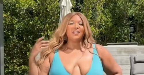 Lizzo branded 'the hottest girl' as her nipples peep through plunging swimsuit