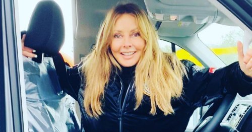 Carol Vorderman sits on the TOILET to shower in her van after selling £2.6m mansion