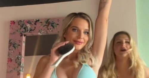 Helen Flanagan dances in plunging thong bikini as she shows off boob ... picture image
