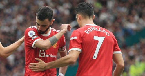 Cristiano Ronaldo's reaction to Bruno Fernandes penalty during Man Utd defeat