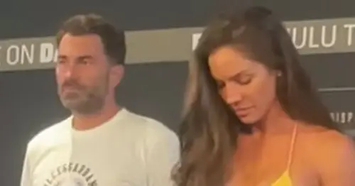 Eddie Hearn didn't know where to look as Avril Mathie donned bikini at weight-in