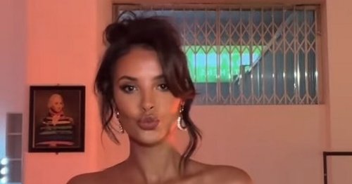 Maya Jama sizzles in plunging dress held up by luck as she show off curves