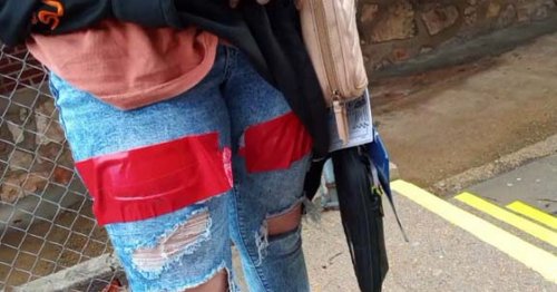 'My daughter wore ripped jeans to school so teacher duct taped her exposed skin'