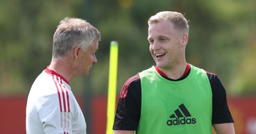 Donny van de Beek reacts to Man Utd return
