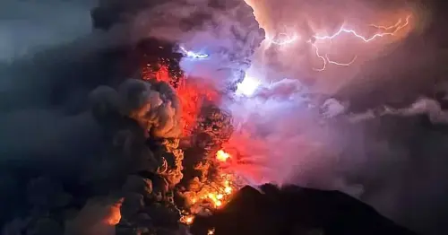Tsunami alert issued as volcano erupts with thousands ordered to flee homes