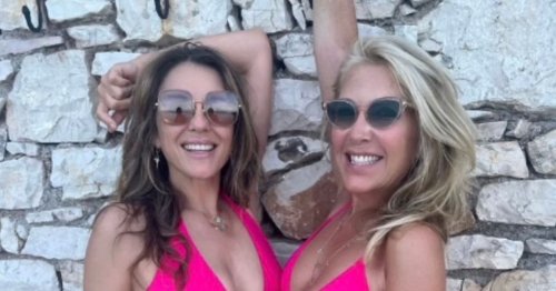 Liz Hurley bares all in teeny bikinis as she wishes ‘sister’ happy birthday
