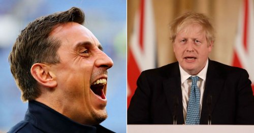 Gary Neville trolls Boris Johnson minutes after Sunak and Javid walk out on PM