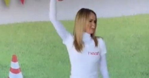 Amanda Holden showcases toned physique as she works out in fitted lycra shorts