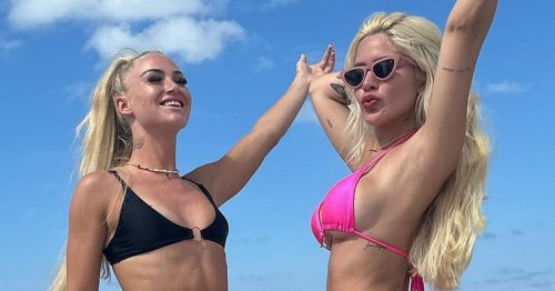 Alisha Lehmann shares 'beach day' snaps with busty ex-WAG in barely-there bikini