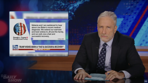 ‘The Daily Show’s Jon Stewart Mocks Media Praising Trump For “Not Taking Cancer’s Side” In Biden Statement