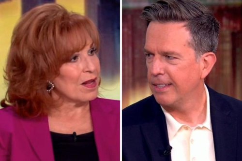 Ed Helms stumbles through response to Joy Behar's question on 'The View' about America under Trump: "Everything's fine, right?"
